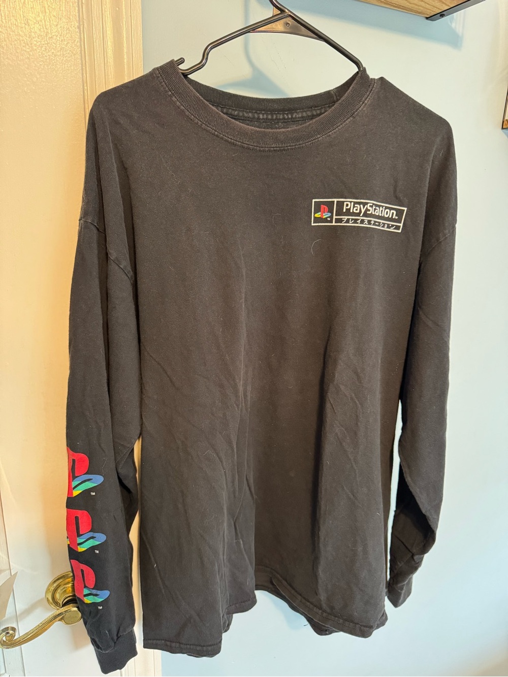 Sony Longs-Sleeve Logo Tee - Black